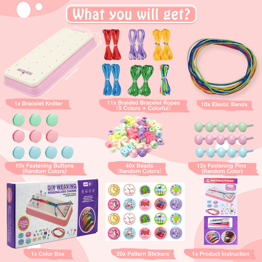 Friendship Bracelet Making Kit for Girls, DIY Craft Kits for Girls Ages 8-12 Years Old Party Favor Teen Gift Toys
