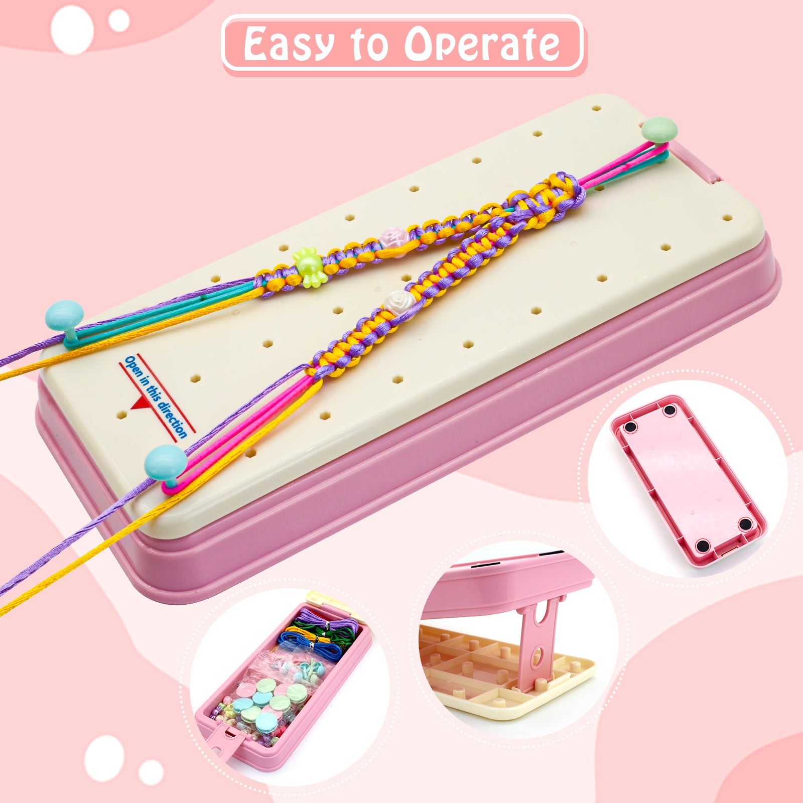 Friendship Bracelet Making Kit for Girls, DIY Craft Kits for Girls Ages 8-12 Years Old Party Favor Teen Gift Toys