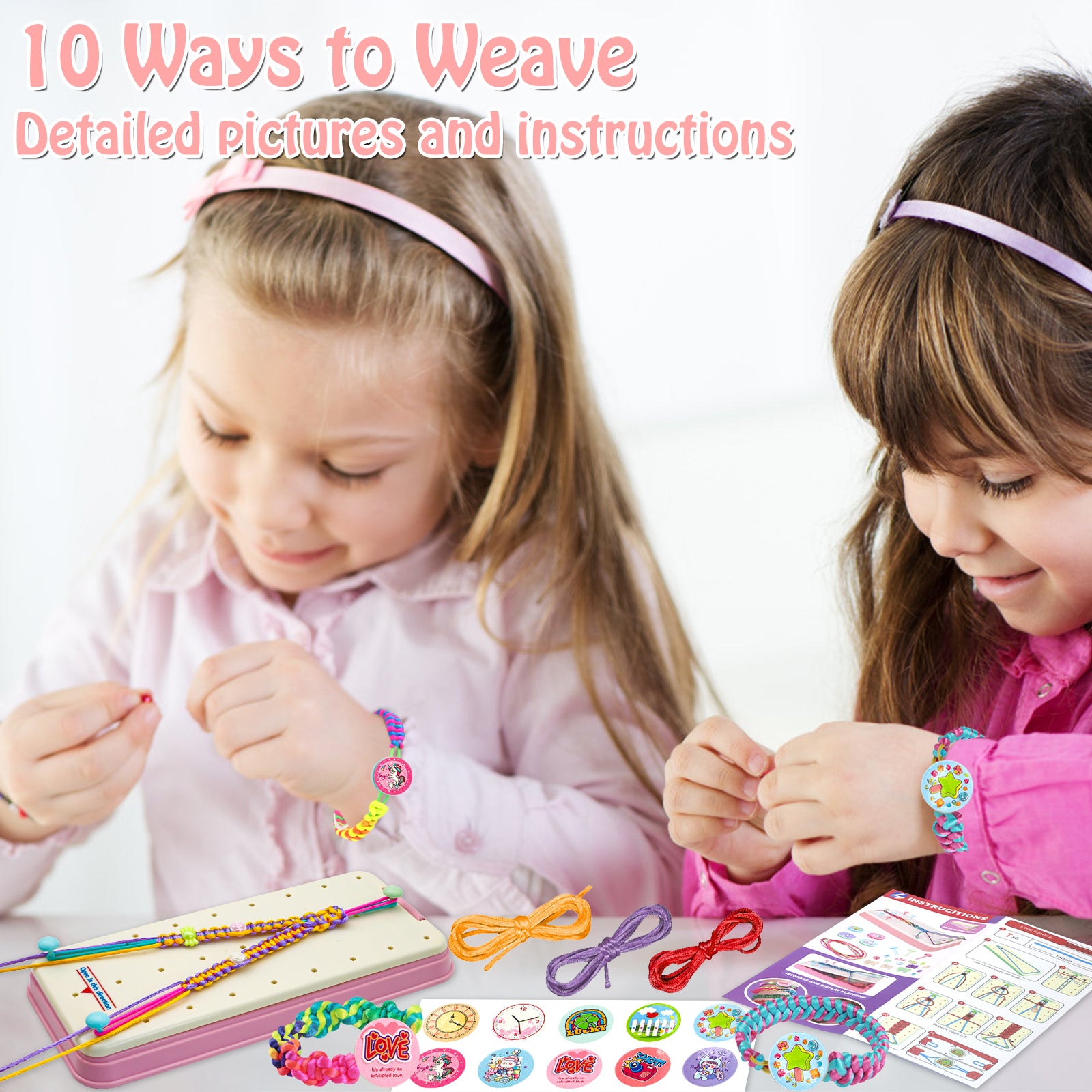 Friendship Bracelet Making Kit for Girls, DIY Craft Kits for Girls Ages 8-12 Years Old Party Favor Teen Gift Toys