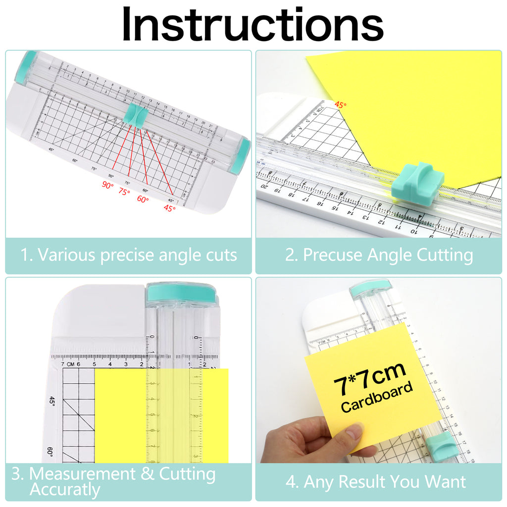 Meafeng Paper Cutter, Paper Cutter A5, Cutting Machine Paper with Automatic Safety Fuse, Paper Cutter for Scrapbooking Paper, Photos, Craft Project, Label