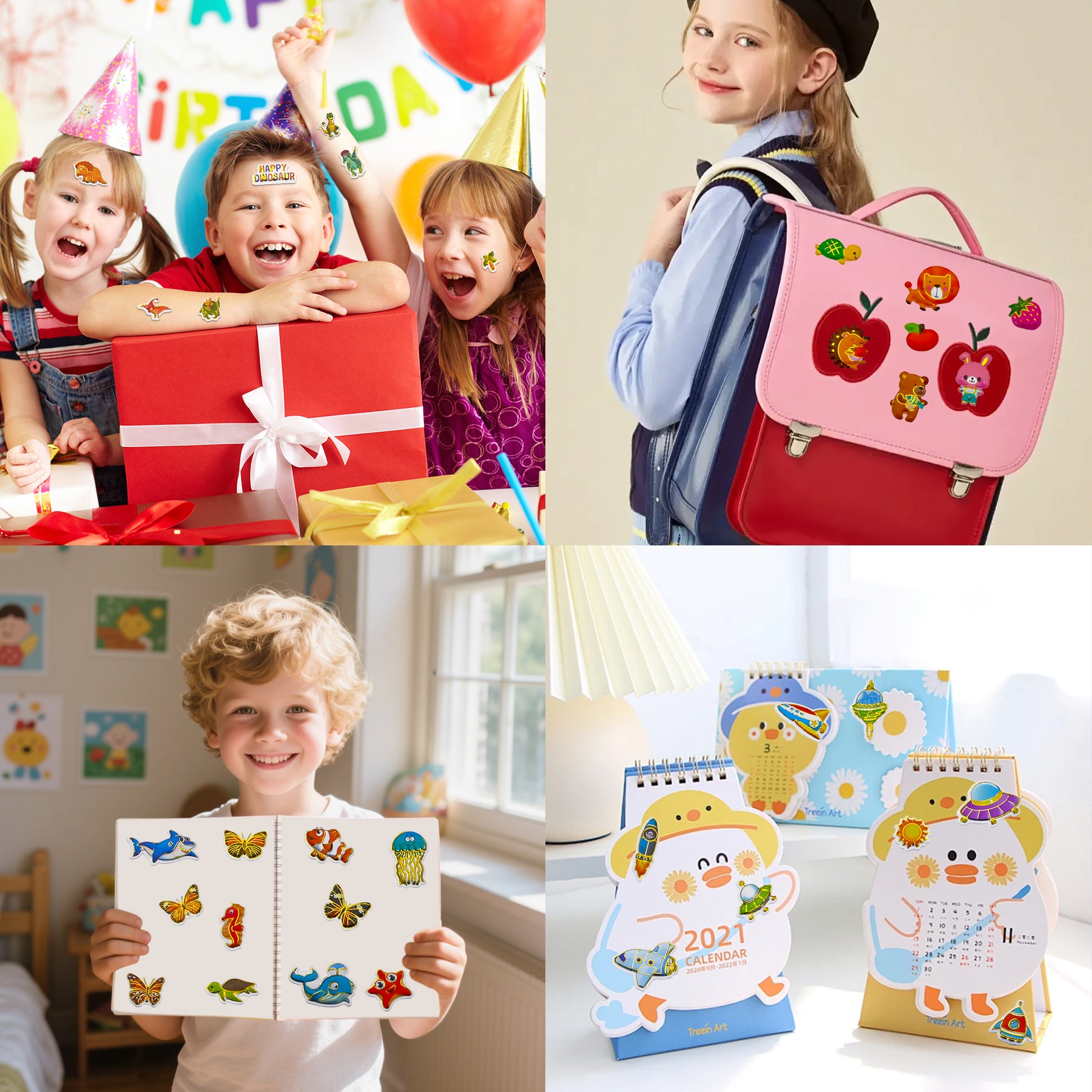 3D Stickers for Kids Toddlers 12 Sheets, 379 Pcs Gold Stamping Puffy Stickers for Boys Girls, Preschool Sticker for Reward, Scrapbooking Including Animal, Letters, Numbers, Dinosaurs, Cars and More