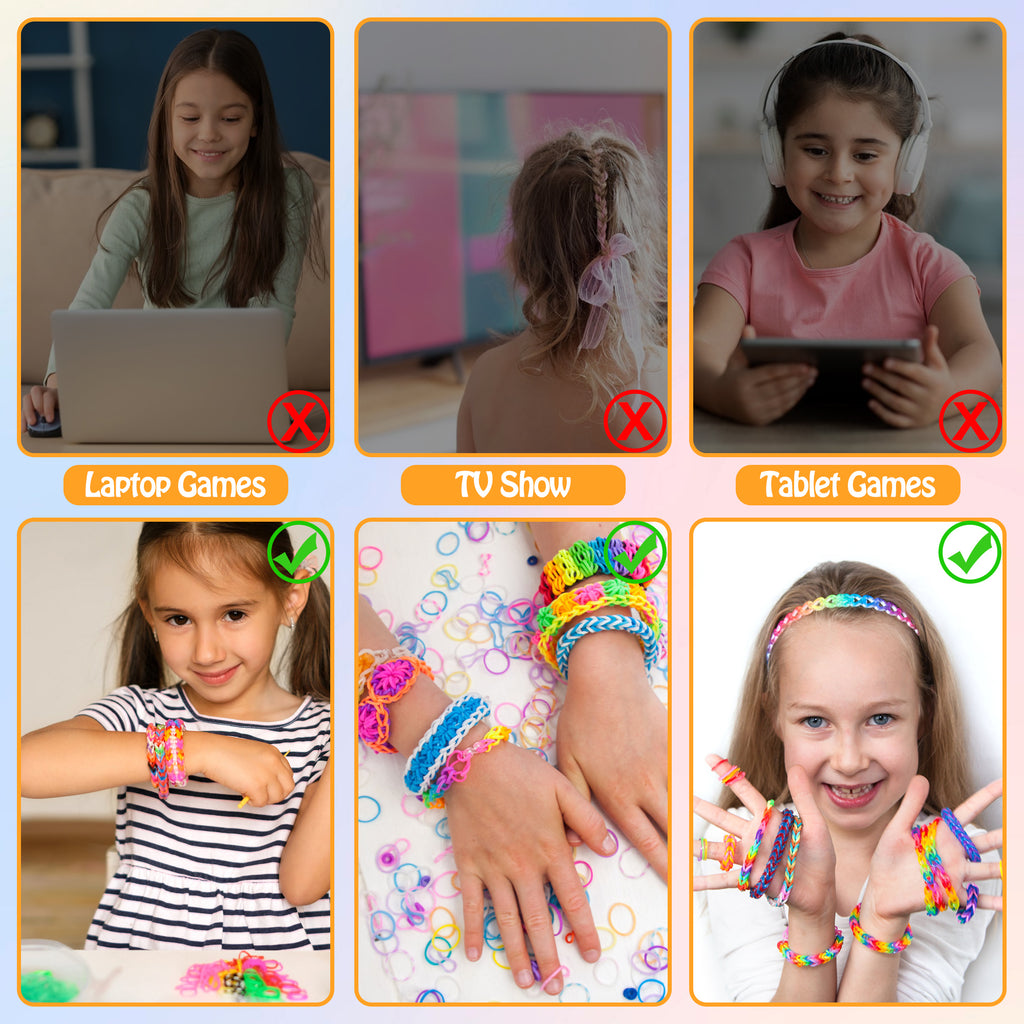 3800+ Rubber Band Bracelet Making Kit, 34 Colors Friendship Rainbow Loom Bracelet Kit for Girls 8-12