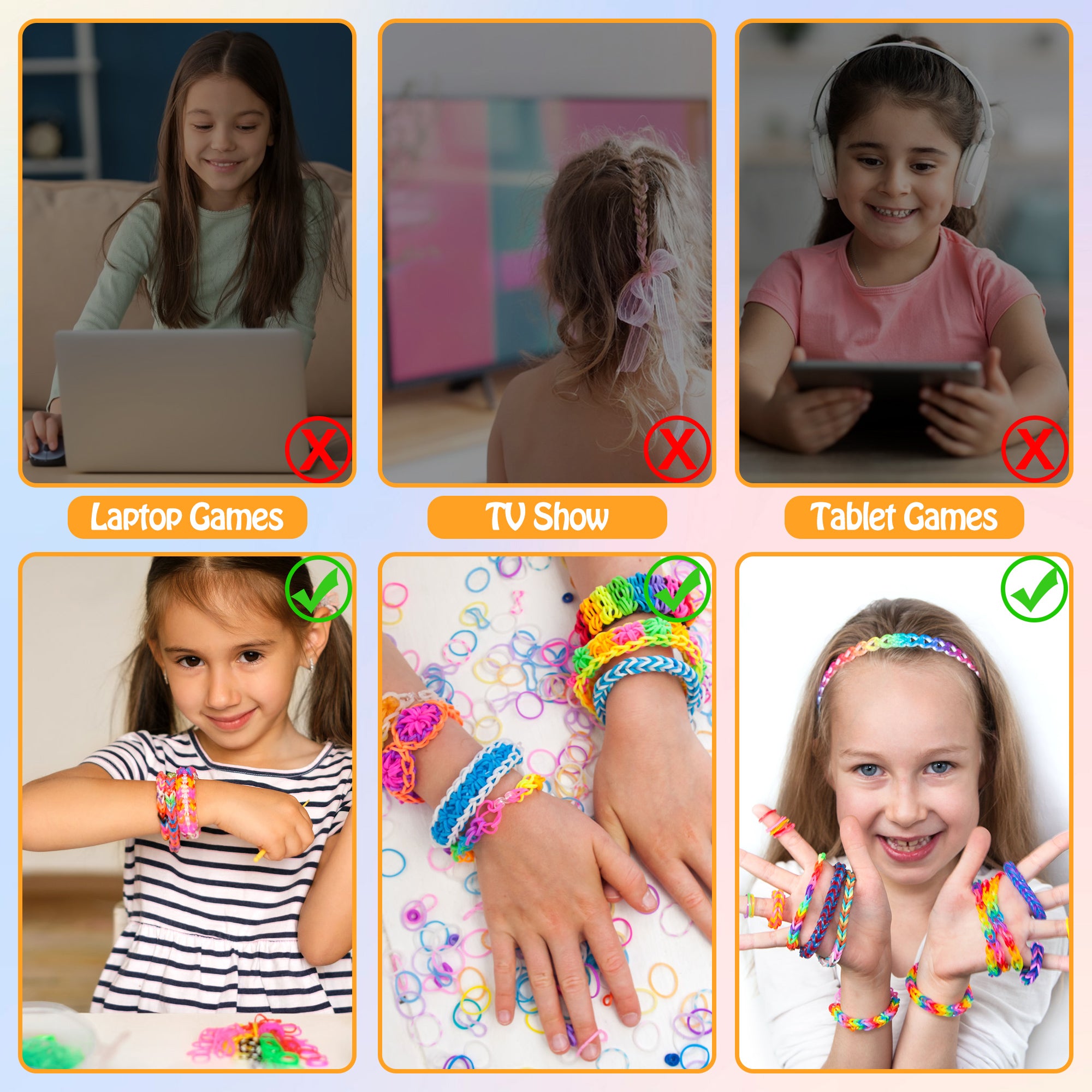 3800+ Rubber Band Bracelet Making Kit, 34 Colors Friendship Rainbow Loom Bracelet Kit for Girls 8-12
