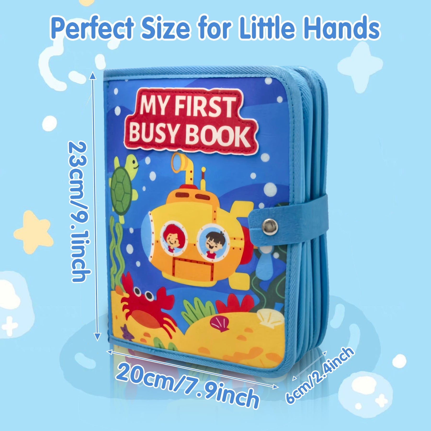 Meafeng Busy Board Toy from 1 2 3 Years, Sea Theme Quiet Book Toy from 2 Years, Activity Board for Travel Car Plane, Motor Skills Toy Children's Toy, Busy Book Gift Boys Girls
