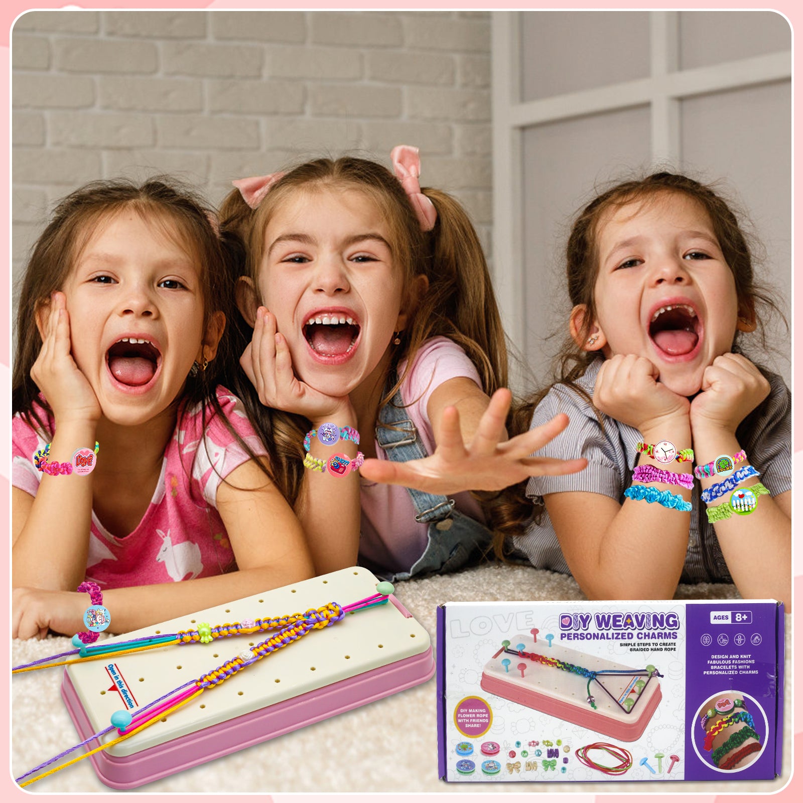 Friendship Bracelet Making Kit for Girls, DIY Craft Kits for Girls Ages 8-12 Years Old Party Favor Teen Gift Toys