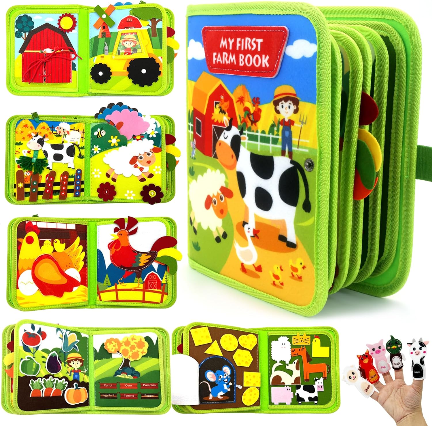 Montessori Toys Busy Board, Meafeng Preschool Educational Toys for 1 2 3 4 Year Old Toddler, Activity Sensory Board Travel Toys