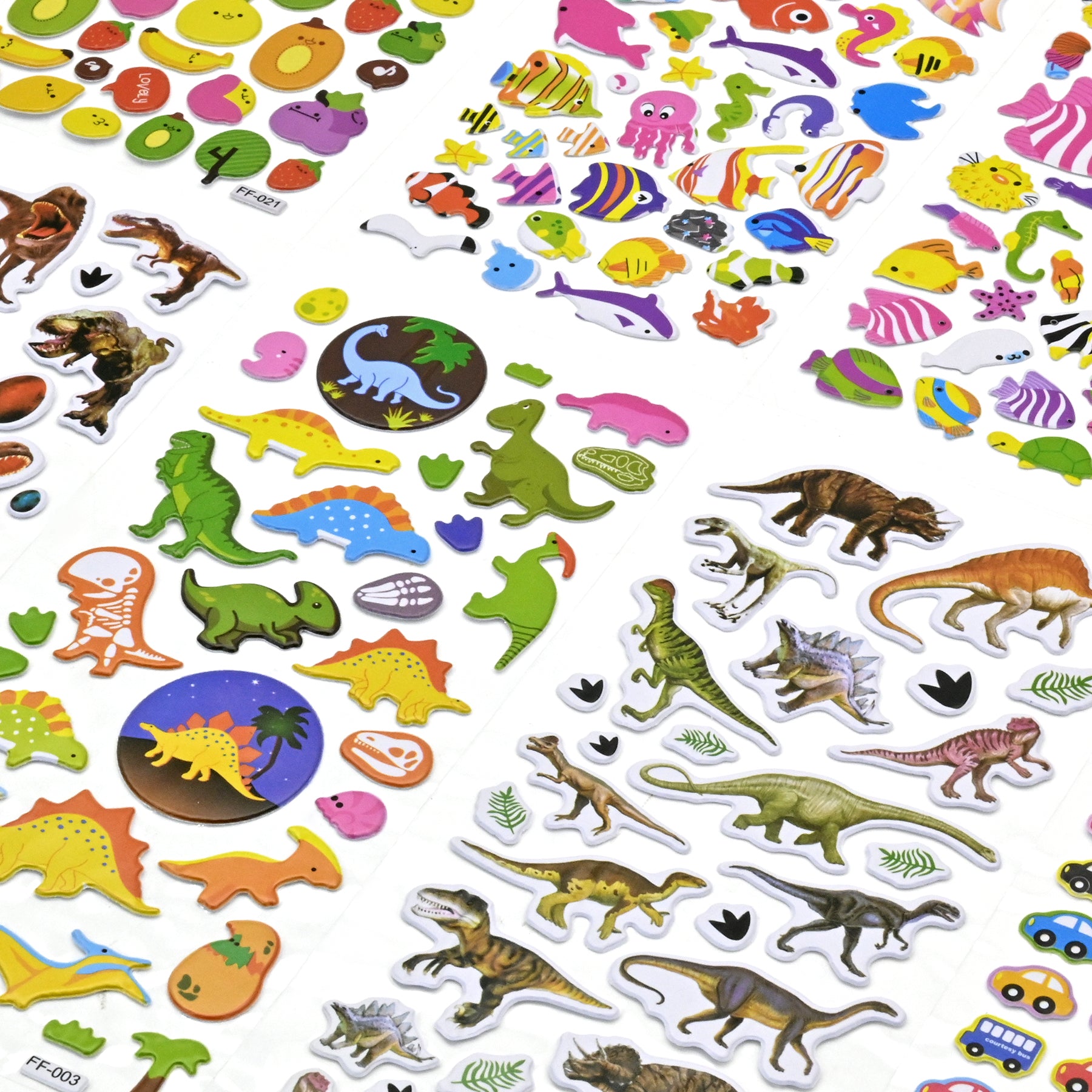 3D Puffy Stickers for Kids Toddlers – 1558 PCS Foam Set with 32 Sheets & Doodle Backgrounds, Preschool Learning Stickers for Boys Girls, Rewards, Crafts, Scrapbooking, Party Favors