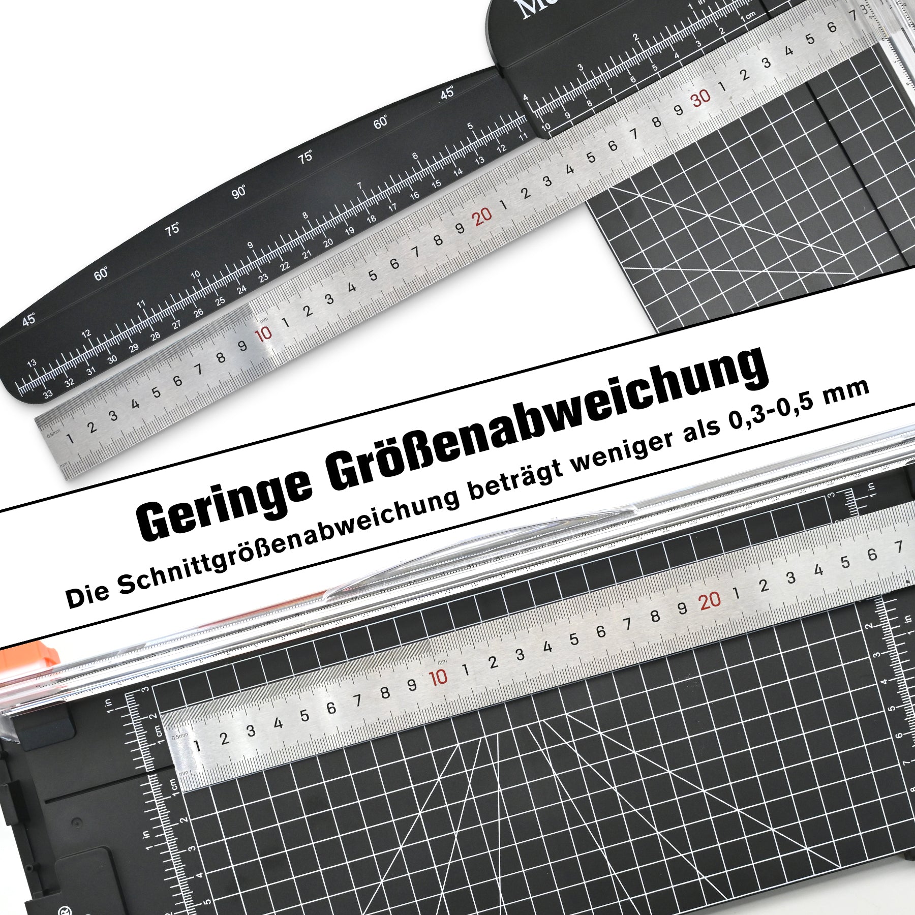 Paper Cutter 12 Inch (30.5 cm), A4 Paper Cutting Machine, Paper Cutter with Automatic Safety Protection and Side Ruler Cutter for Paper, Photos, Craft Project, Label