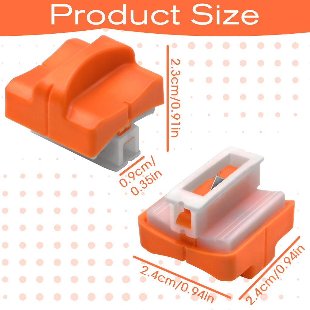 Meafeng Pack of 8 Paper Cutter Replacement Blades, Cutting Machine Paper Cutter Replacement Blades with Safety Fuse Design for A4, A5 Paper Cutter, Orange