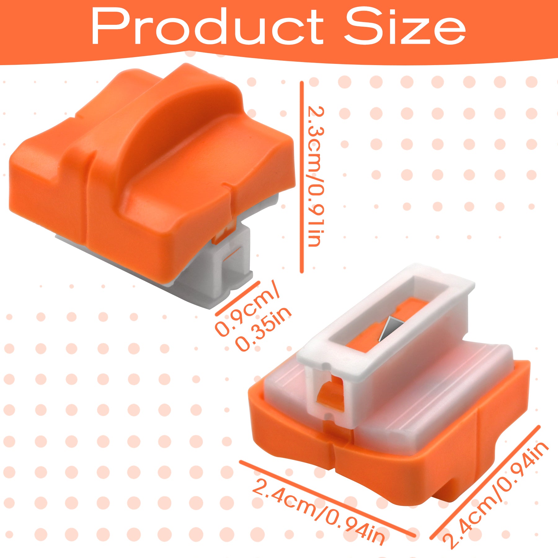 Meafeng Pack of 8 Paper Cutter Replacement Blades, Cutting Machine Paper Cutter Replacement Blades with Safety Fuse Design for A4, A5 Paper Cutter, Orange