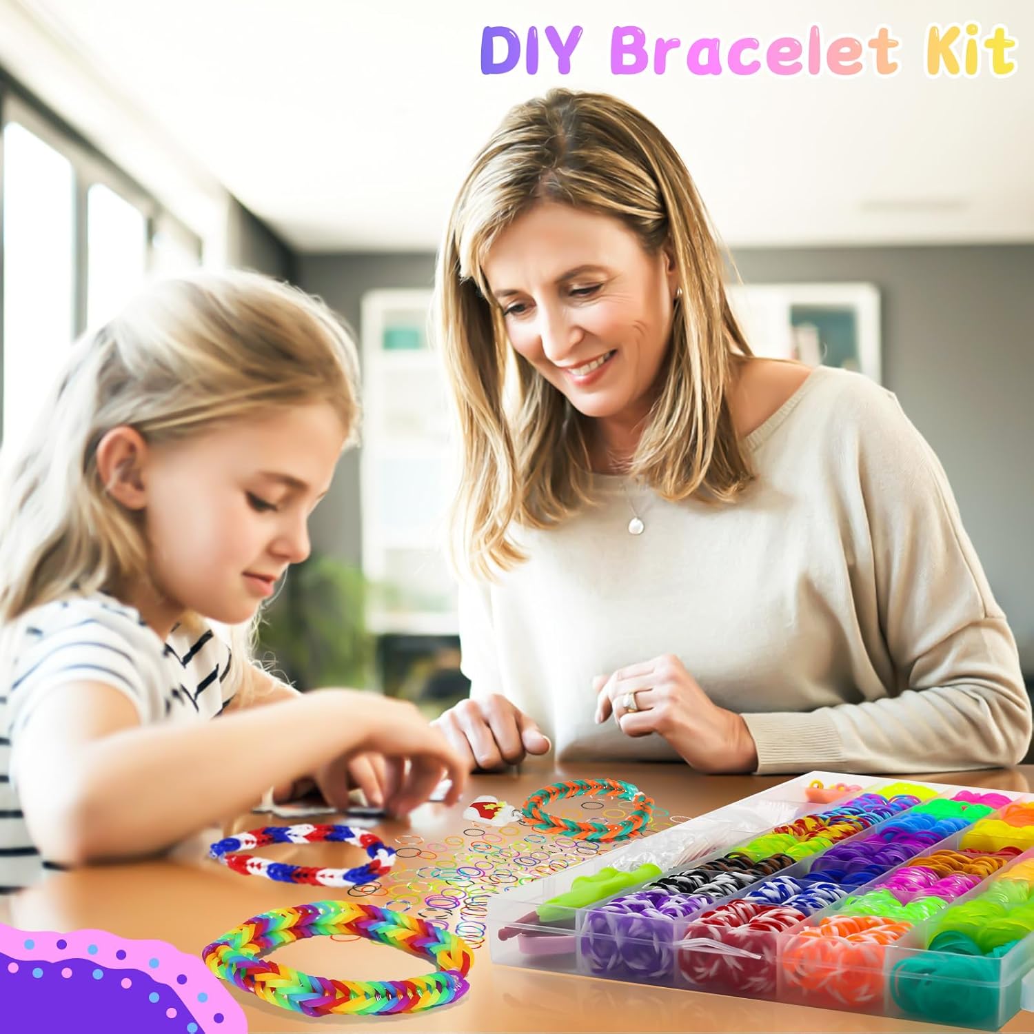 2500+ Rubber Band Bracelet Kit, 32 Colors Loom Bracelet Making Kit for Kids & Adults, Gift for Girls DIY