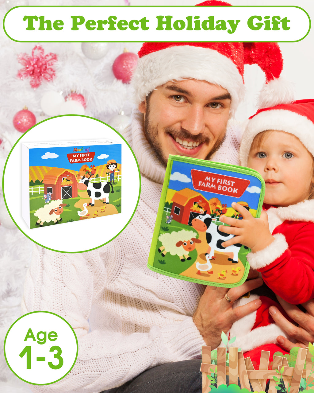 Meafeng Busy Book for Toddlers 1-3 – Montessori Toys Busy Board for 1 2 3 Year Old Boys Girls, Preschool Educational Travel Quiet Activity Book with Life Skills, Sorting, Matching, and Cognitive Games
