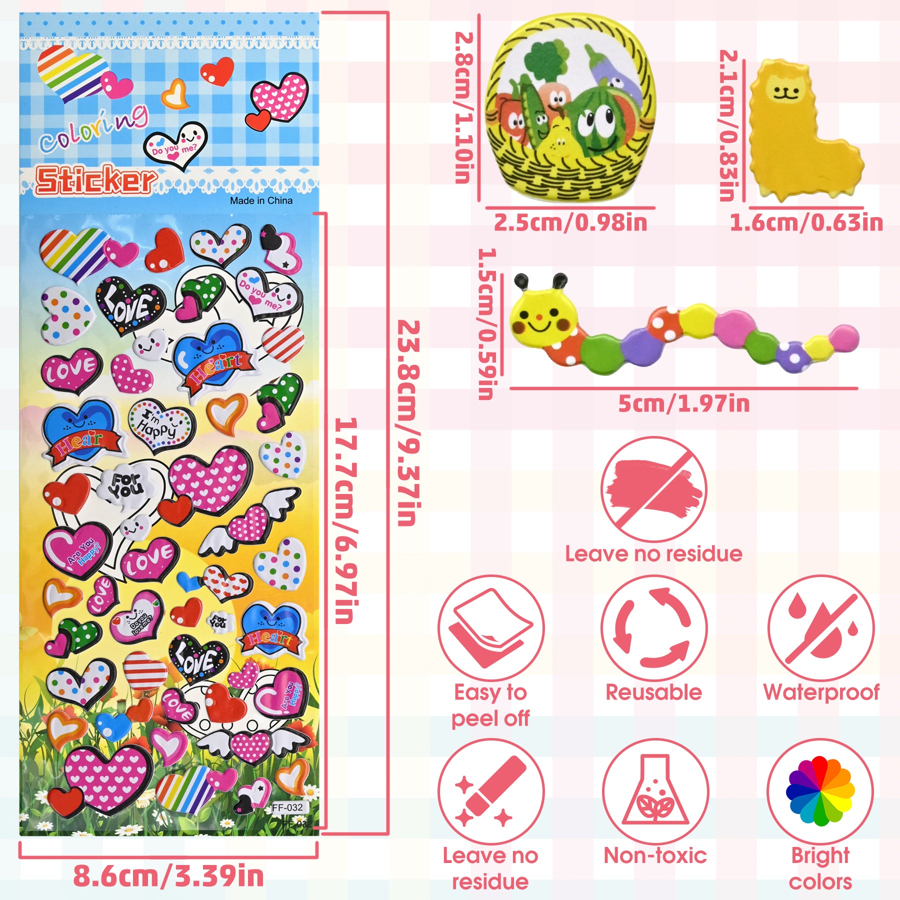 3D Puffy Stickers for Kids Toddlers – 1558 PCS Foam Set with 32 Sheets & Doodle Backgrounds, Preschool Learning Stickers for Boys Girls, Rewards, Crafts, Scrapbooking, Party Favors