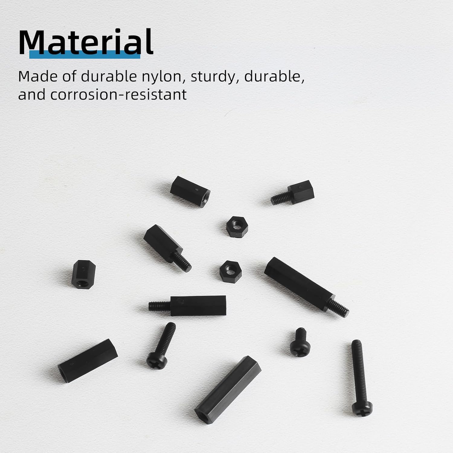 600PCS Meafeng M3 Male Female Nylon Hex Standoff Spacer Screw Nut Assortment Kit, Threaded Pillar for PCB Motherboard