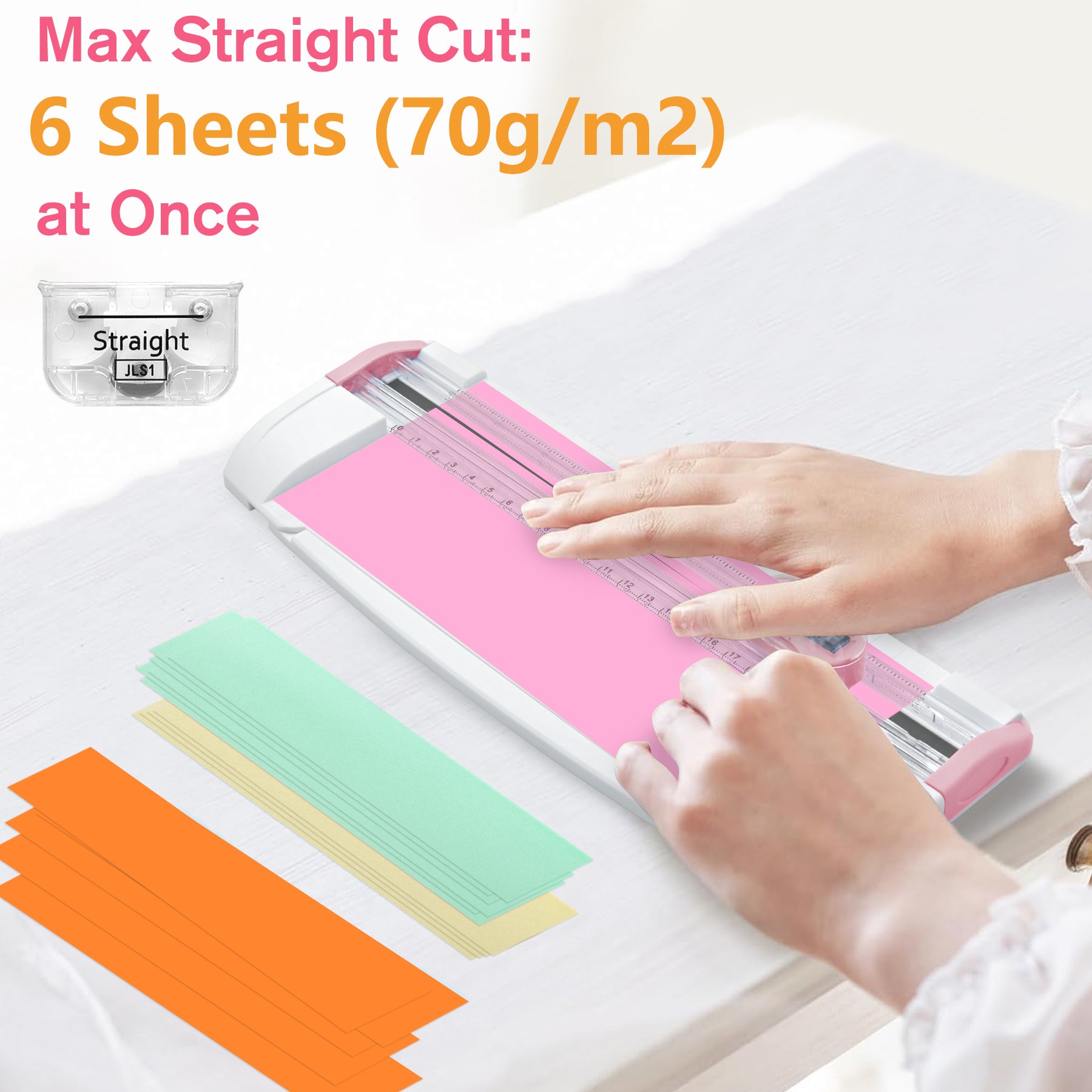3-in-1 Paper Trimmer with Straight, Scoring & Perforating Blades, 9" A5 Cutter for Crafting, Scrapbooking, Cardstock, Labels & Home Office Use – Compact & Portable (Pink)