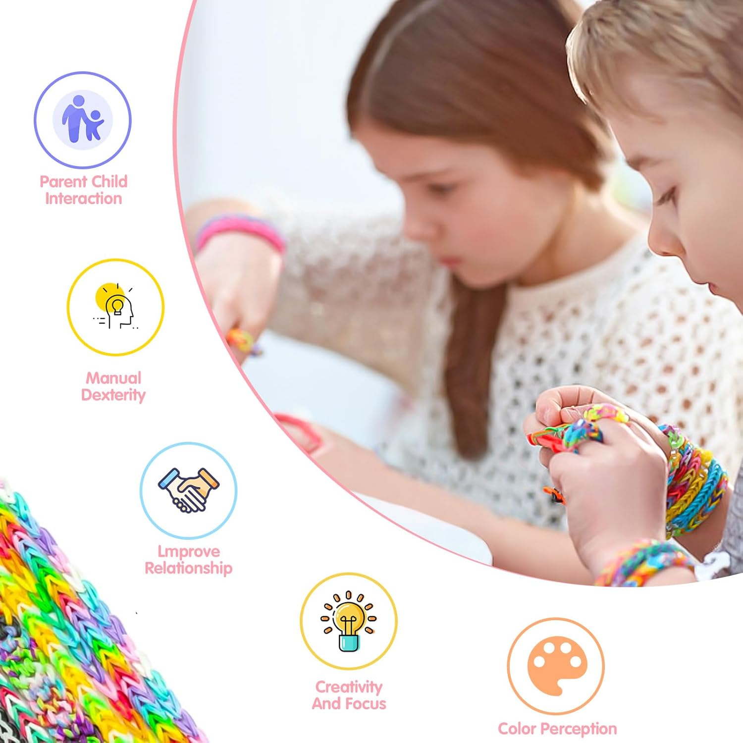 2500+ Rubber Band Bracelet Kit, 32 Colors Loom Bracelet Making Kit for Kids & Adults, Gift for Girls DIY