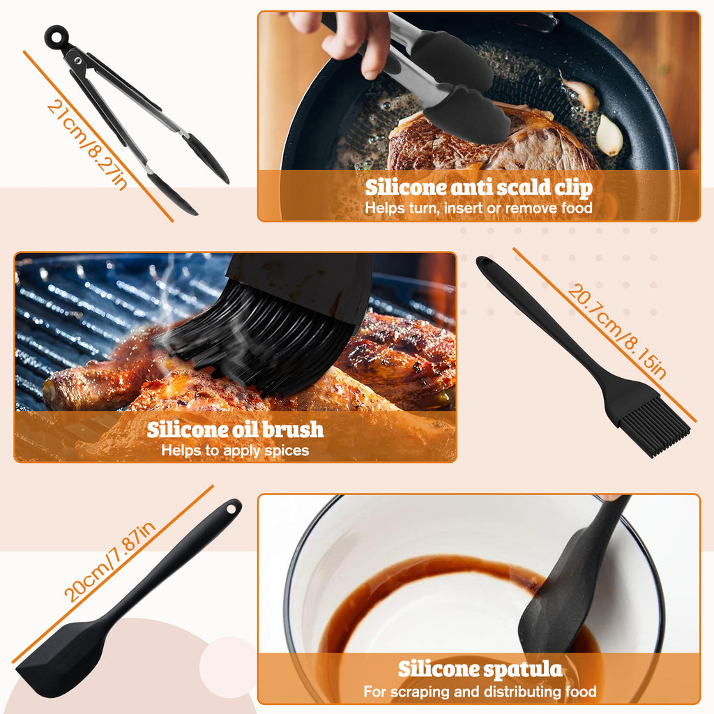 Air Fryer Accessories, Meafeng 18Pcs Compatible for Ninja AF400 SL400 Fit 10QT Accessories for Air Fryer with 7 inch Airfryer Silicone Liner, Baking Pan, Cake Mould, Grill Rack