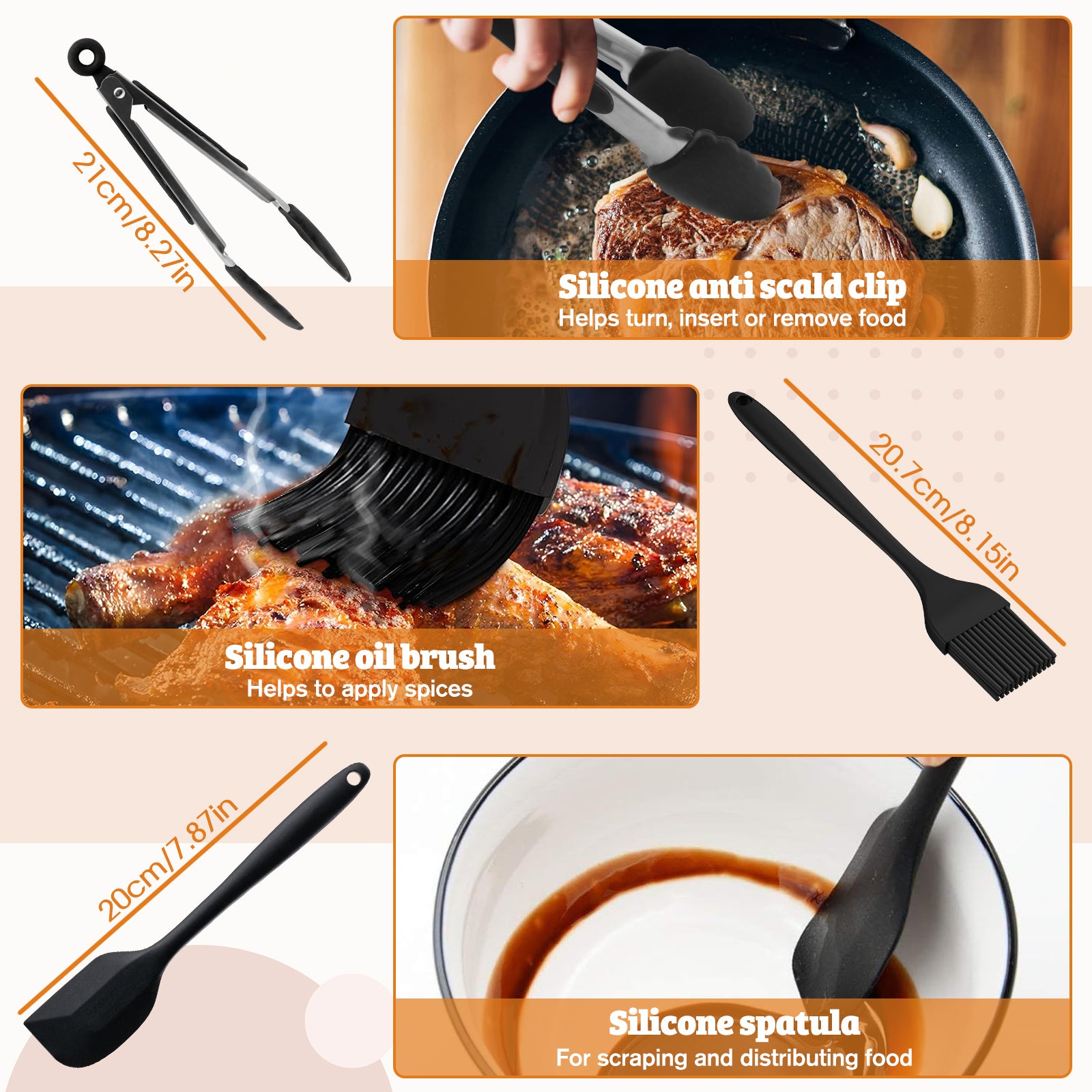 Air Fryer Accessories, Meafeng 18Pcs Compatible for Ninja AF400 SL400 Fit 10QT Accessories for Air Fryer with 7 inch Airfryer Silicone Liner, Baking Pan, Cake Mould, Grill Rack