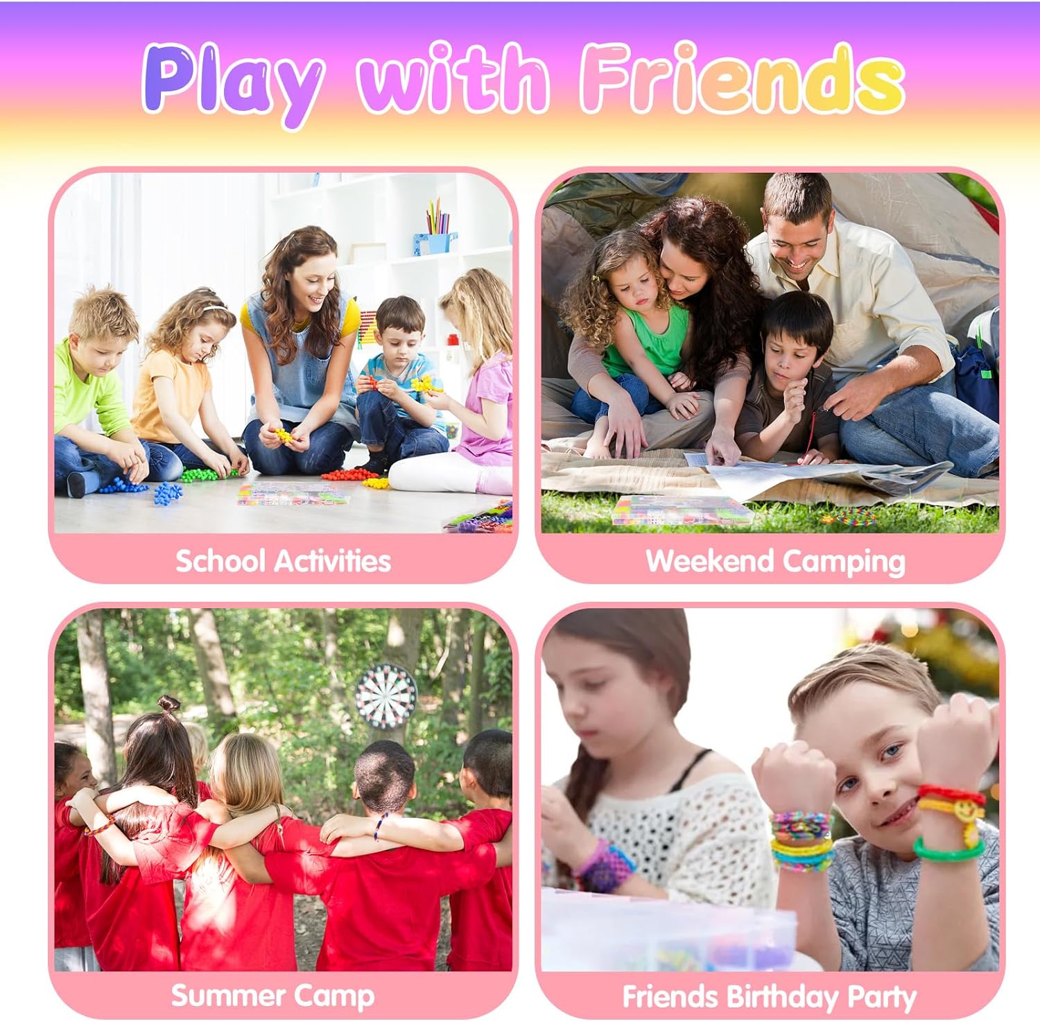 2500+ Rubber Band Bracelet Kit, 32 Colors Loom Bracelet Making Kit for Kids & Adults, Gift for Girls DIY