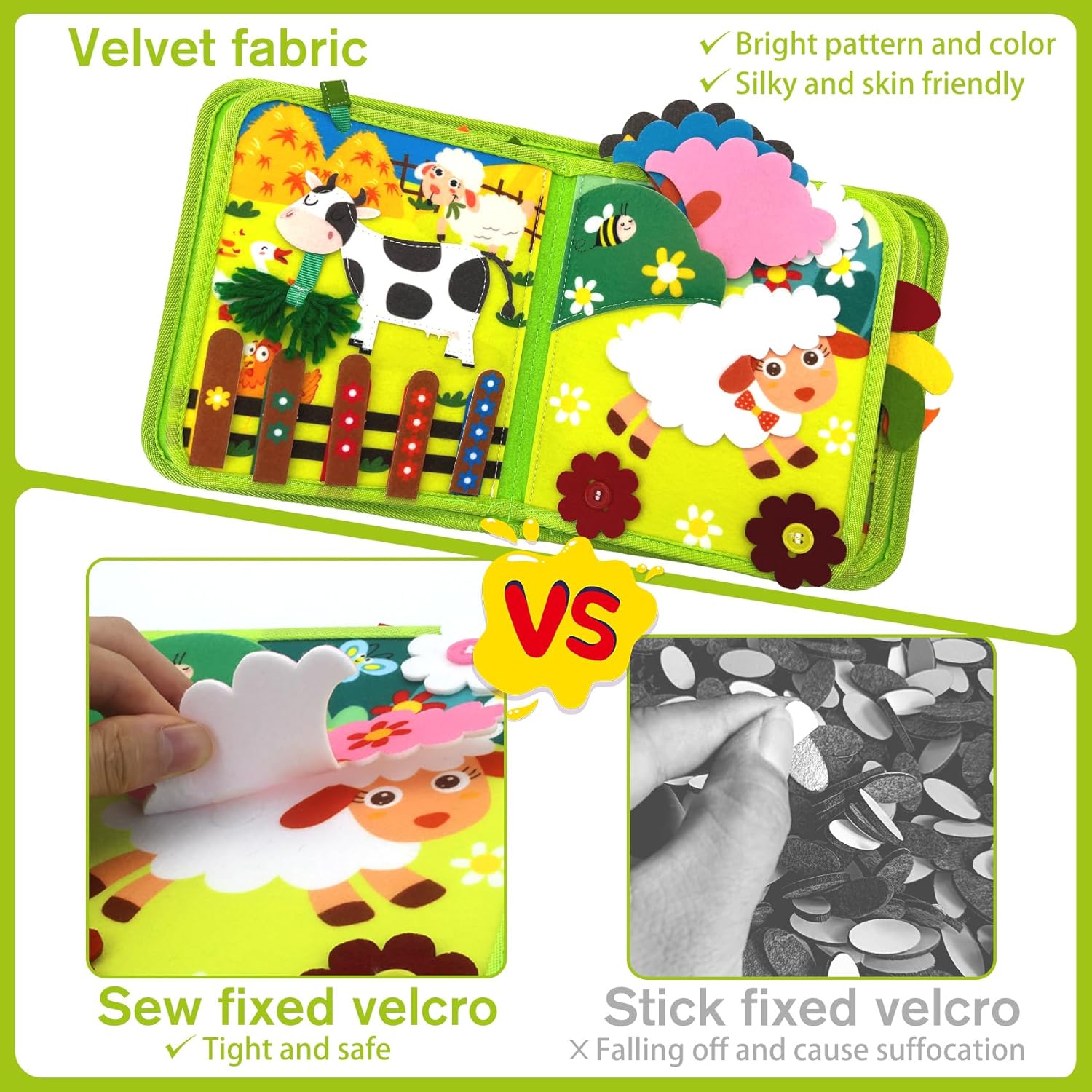 Montessori Toys Busy Board, Meafeng Preschool Educational Toys for 1 2 3 4 Year Old Toddler, Activity Sensory Board Travel Toys