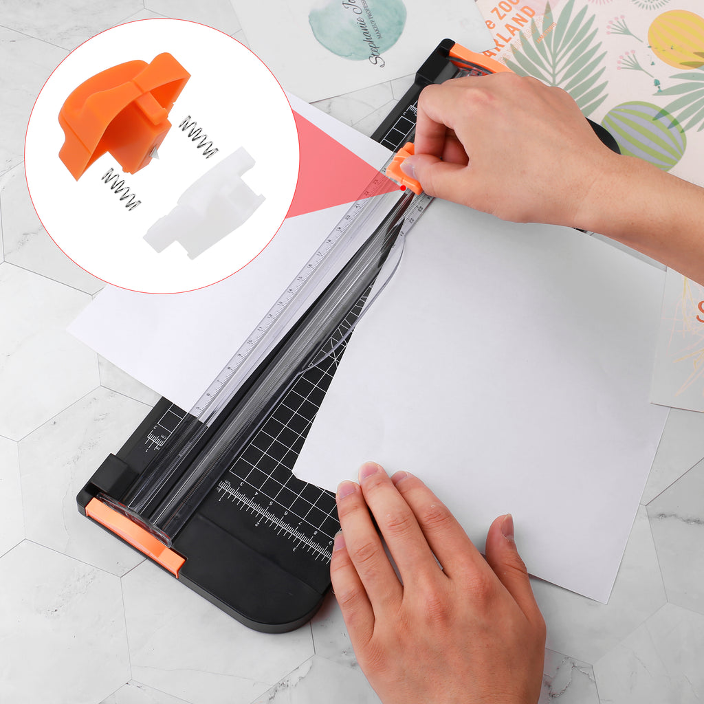 Paper Cutter 12 Inch (30.5 cm), A4 Paper Cutting Machine, Paper Cutter with Automatic Safety Protection and Side Ruler Cutter for Paper, Photos, Craft Project, Label