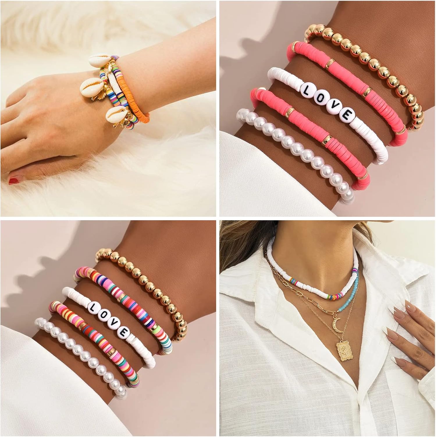 7200 Pcs Clay Beads Bracelet Making Kit 24 Colors 6mm Friendship Bracelet Beads, Meafeng Heishi Beads for Bracelets Crafts for Girls 8-12
