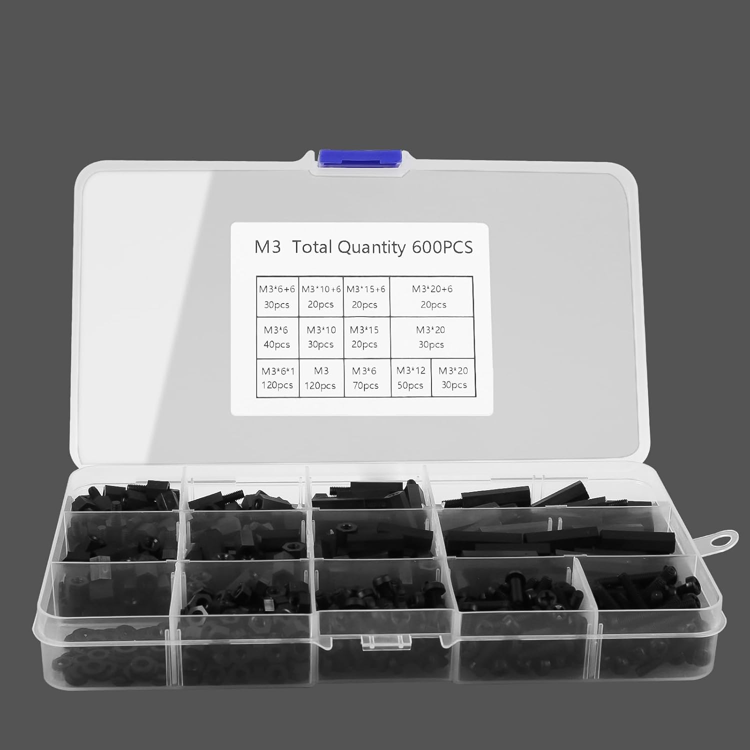 600PCS Meafeng M3 Male Female Nylon Hex Standoff Spacer Screw Nut Assortment Kit, Threaded Pillar for PCB Motherboard