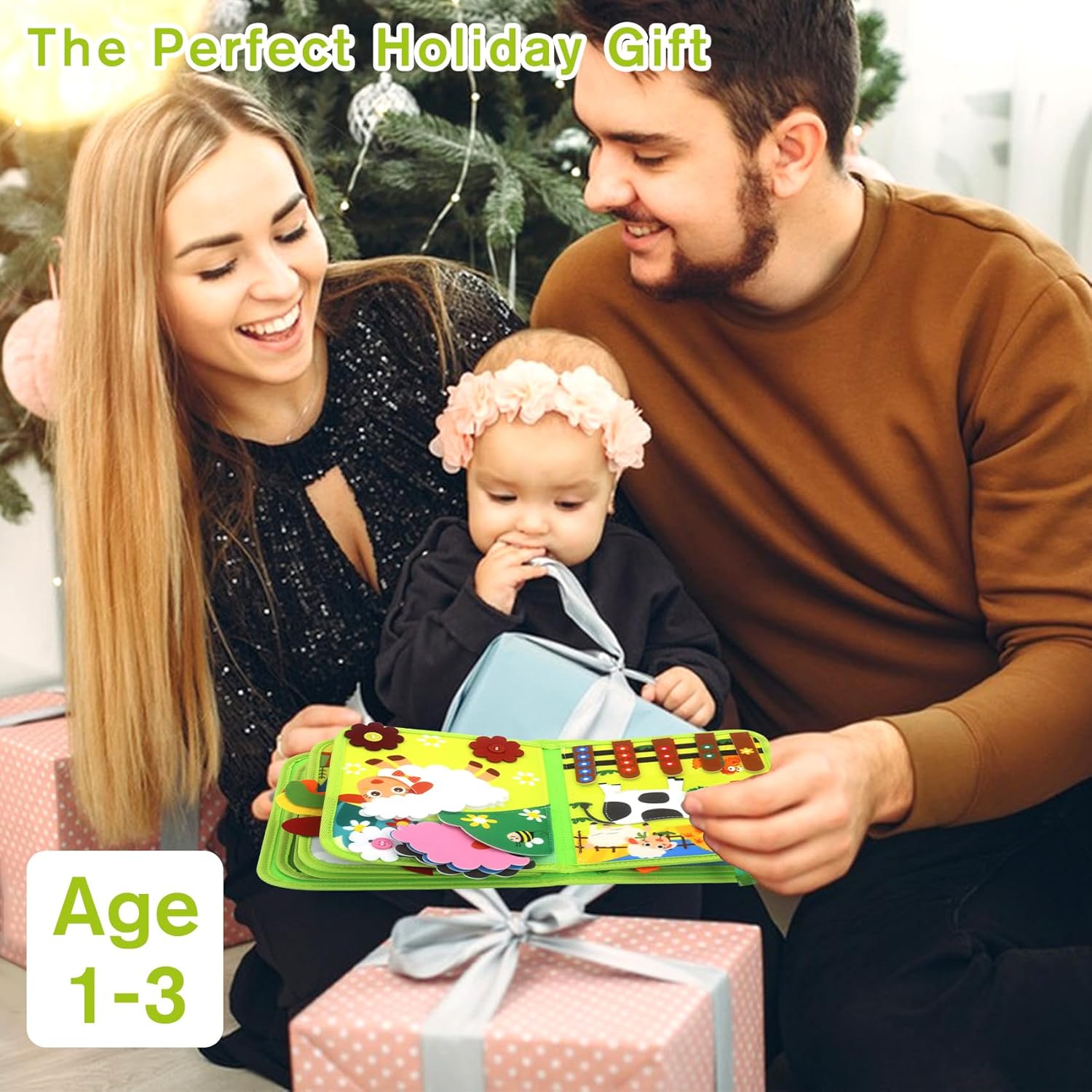 Montessori Toys Busy Board, Meafeng Preschool Educational Toys for 1 2 3 4 Year Old Toddler, Activity Sensory Board Travel Toys