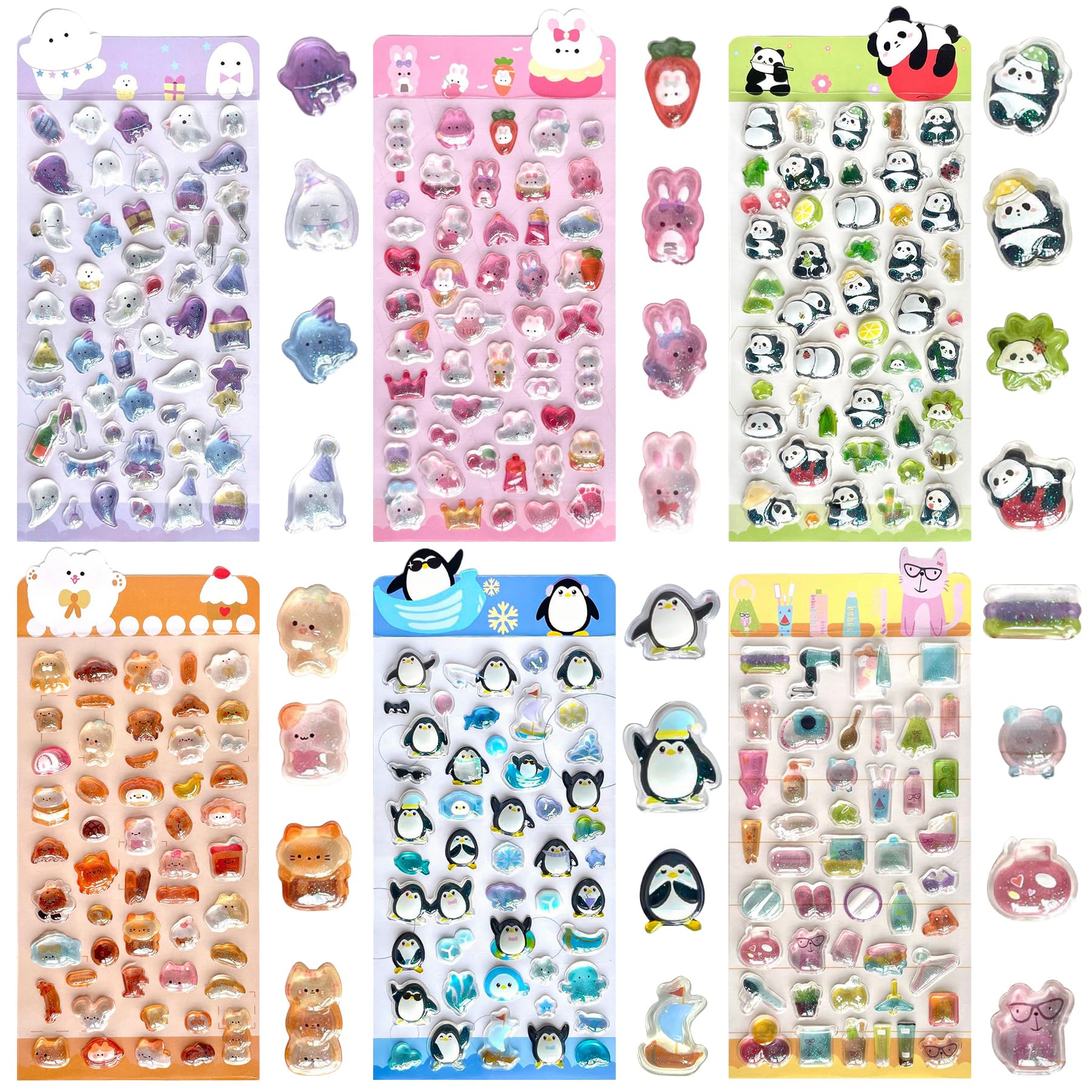 286PCS Resin Charms for Crafts – Assorted Flatback Charms with Ghosts, Rabbits, Pandas, Cats, Penguins & More, Cute Embellishments for Slime, Scrapbooks, Phone Case, Jewelry & DIY Projects