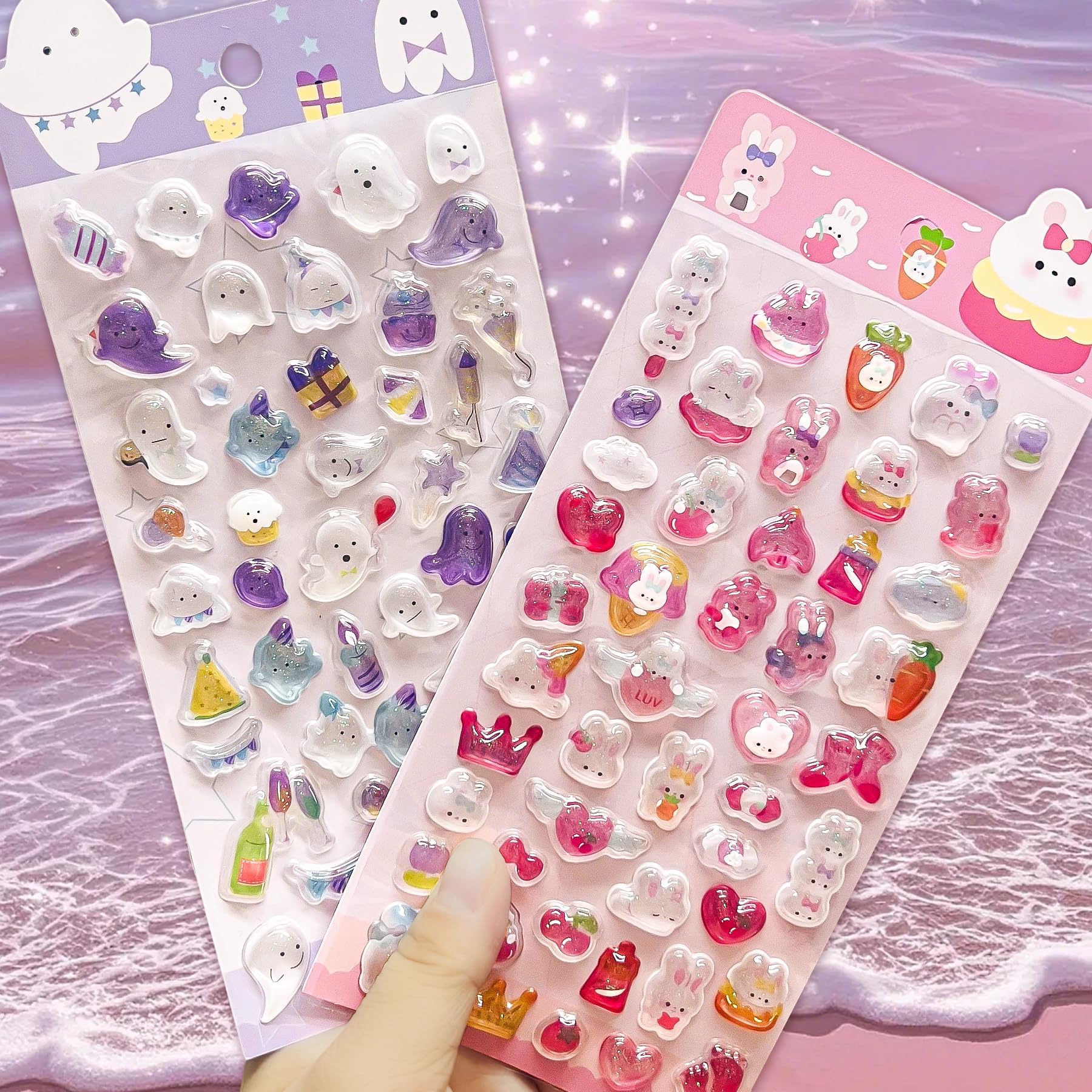 286PCS Resin Charms for Crafts – Assorted Flatback Charms with Ghosts, Rabbits, Pandas, Cats, Penguins & More, Cute Embellishments for Slime, Scrapbooks, Phone Case, Jewelry & DIY Projects