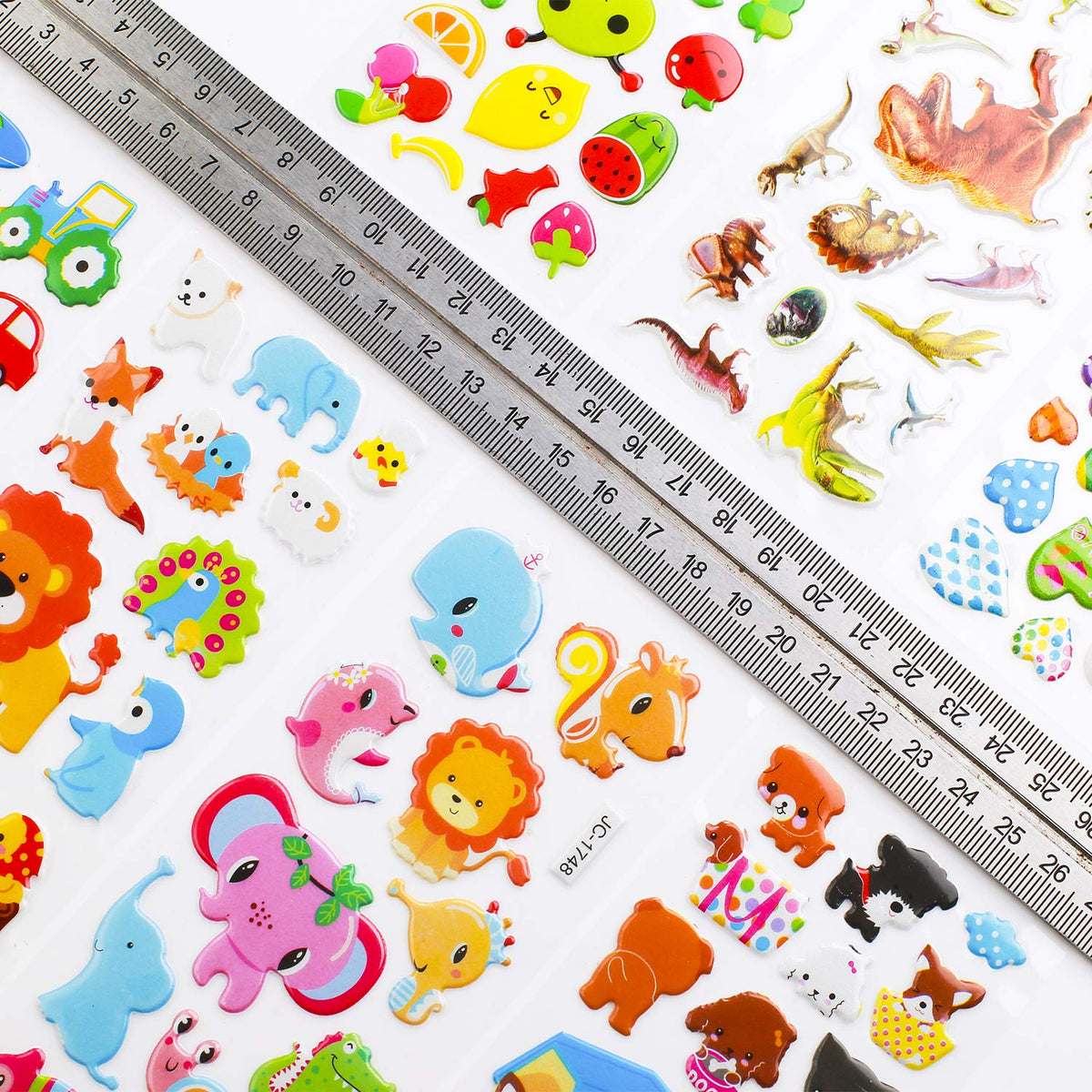 3D Stickers for Kids Toddlers - 550+ Vivid Puffy Stickers, 24 Different Sheets, Colored 3D for Boys Girls Teachers, Reward, Craft Scrapbooking