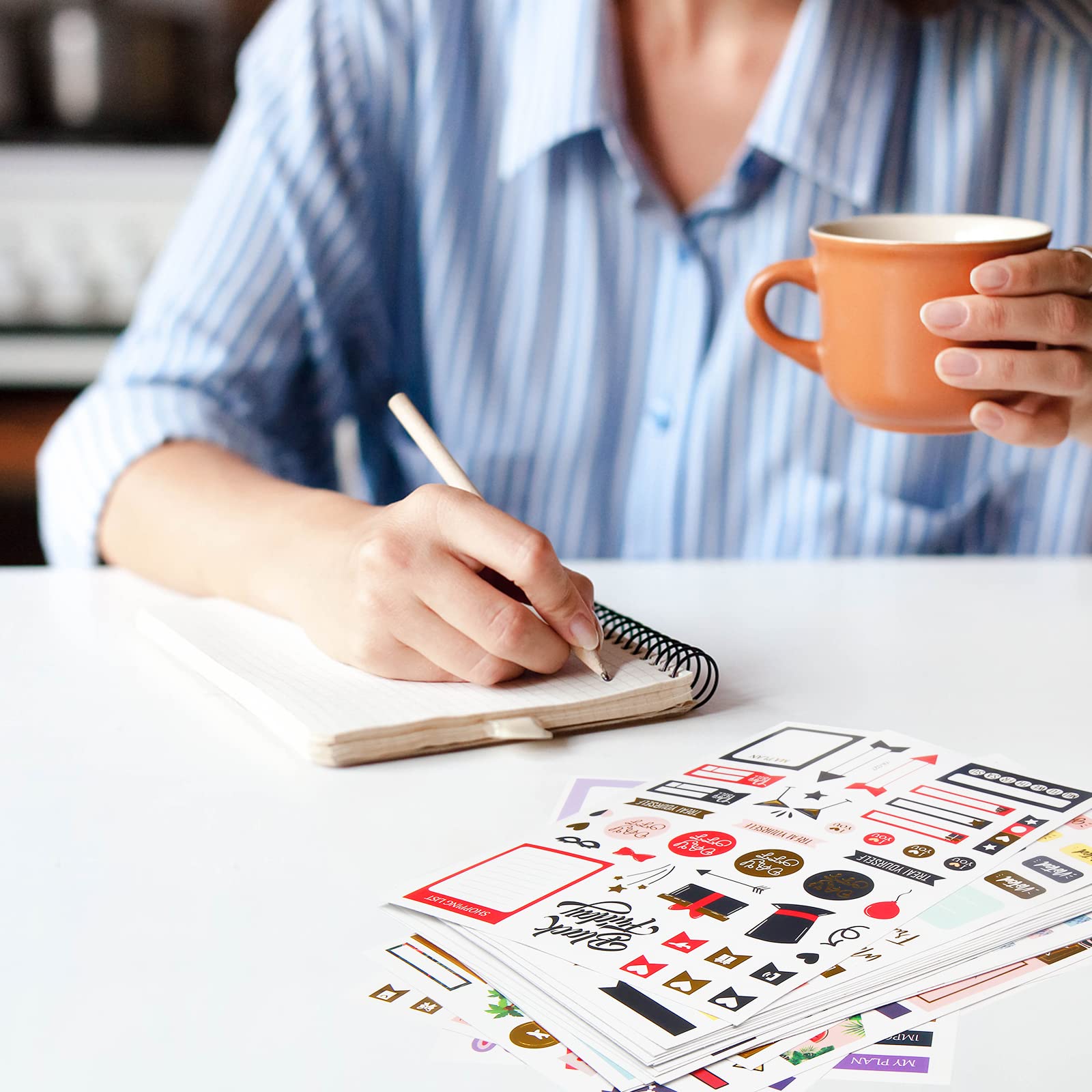 Gold Foil Planner Stickers - 27 Sheets/1230+ Stickers - Seasonal, Inspirational, Motivational, Holiday, Decorative for Planner Organizer Journal Calendars - Cute Aesthetic