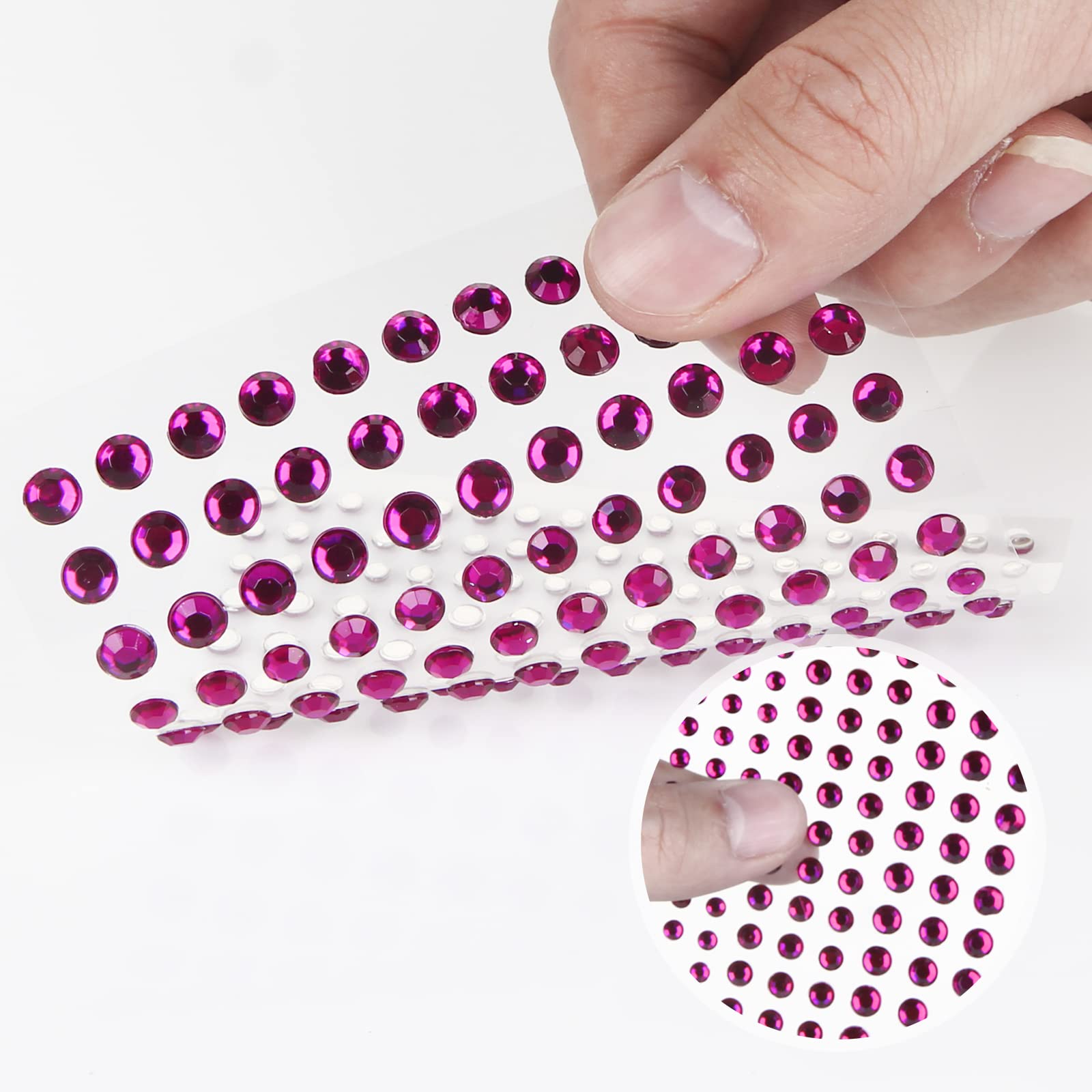 Meafeng Gem Stickers, 14 Colors, Self Adhesive, Bling Rhinestone Jewels, Stick on Gems for Face Makeup, Body, Nails, Festivals, Crafts, Weddings Embellishments (14 Sheets, 2310 PCS)