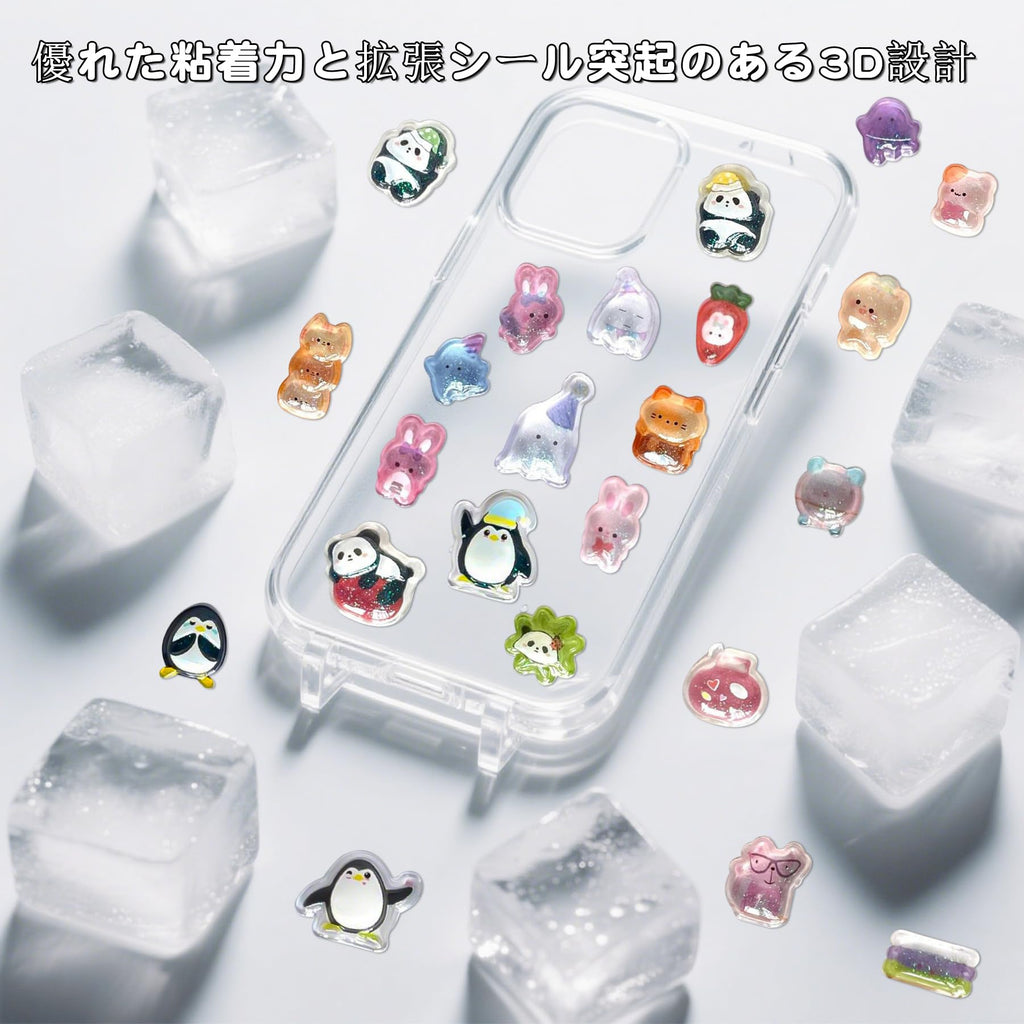 Meafeng ぷくぷくシール 可愛い 6枚セット 立体シール キラキラ DIY用 ステッカー ぷっくりデコシール ごほうび キラキラ 手帳用 スマホケース 水筒 贈り物