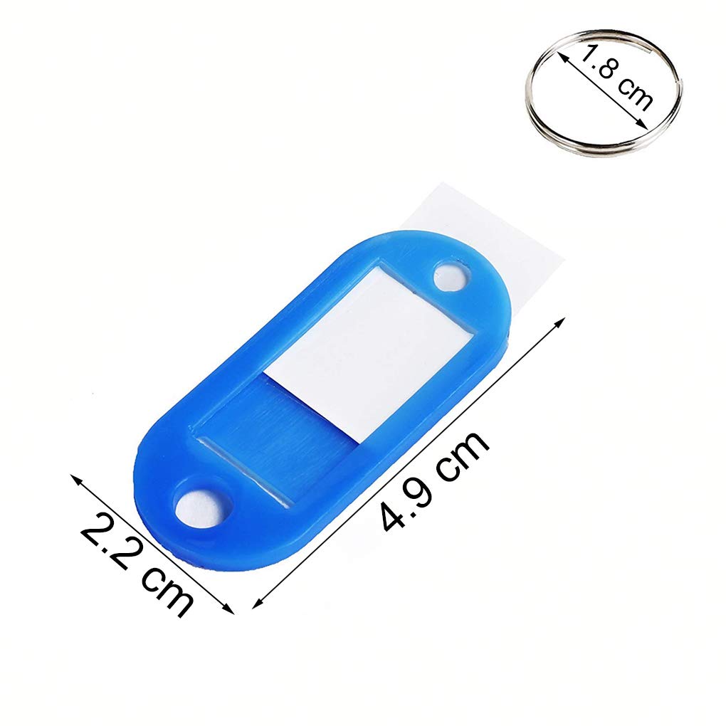 Pack of 70 Plastic Key Chains Key Tags Label 7 Colours Key Ring Key Ring with Plastic Labels for Home Offices Pet ID Luggage Tags