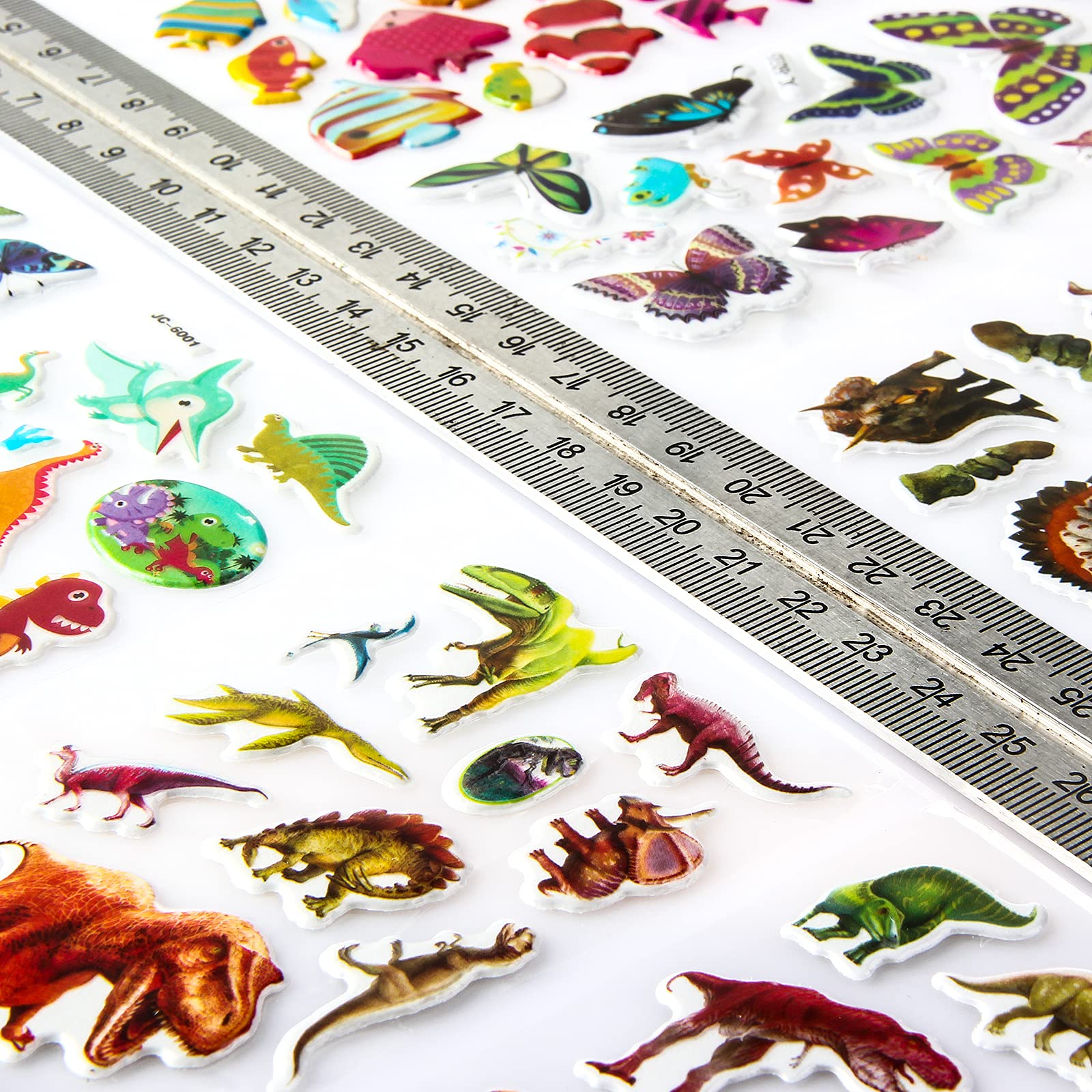 Meafen Autocollants Stickers Animaux 3D pour Enfant 52 Feuilles Pack de Variétés Autocollants Plus de 1100 Comprenant des Animaux, Papillon, la Vie Océanique, Dinosaures