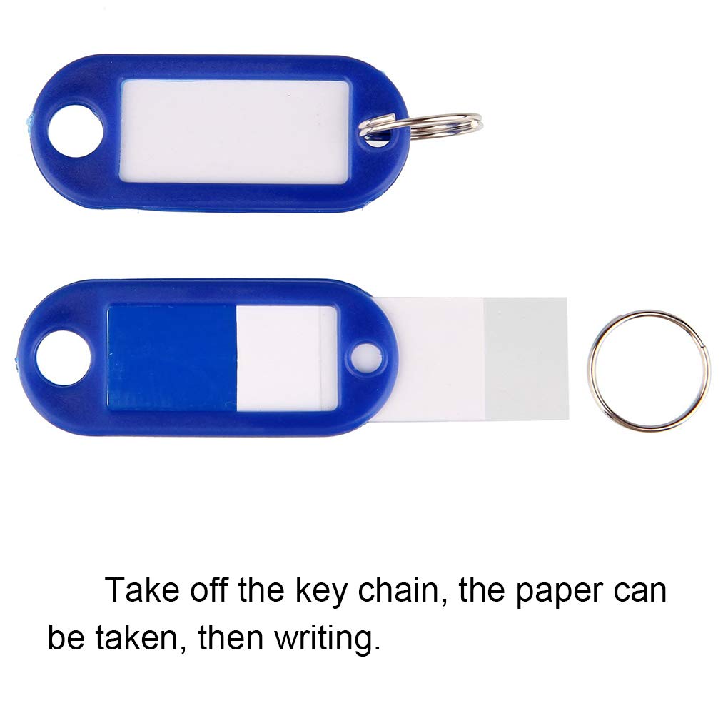 Pack of 70 Plastic Key Chains Key Tags Label 7 Colours Key Ring Key Ring with Plastic Labels for Home Offices Pet ID Luggage Tags