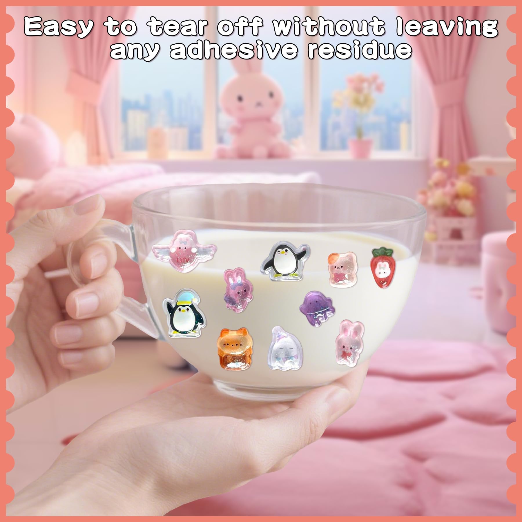 286PCS Resin Charms for Crafts – Assorted Flatback Charms with Ghosts, Rabbits, Pandas, Cats, Penguins & More, Cute Embellishments for Slime, Scrapbooks, Phone Case, Jewelry & DIY Projects