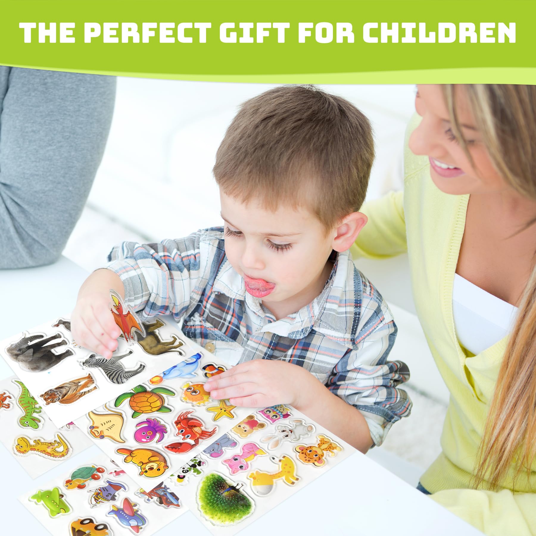43PCS Window Clings Stickers for Kids – Thick Jelly Gel Decals for Boys, Airplane Animal Car Window Stickers, Reusable Vinyl Gel Clings for Toddlers Classroom Home Birthday Party Decor