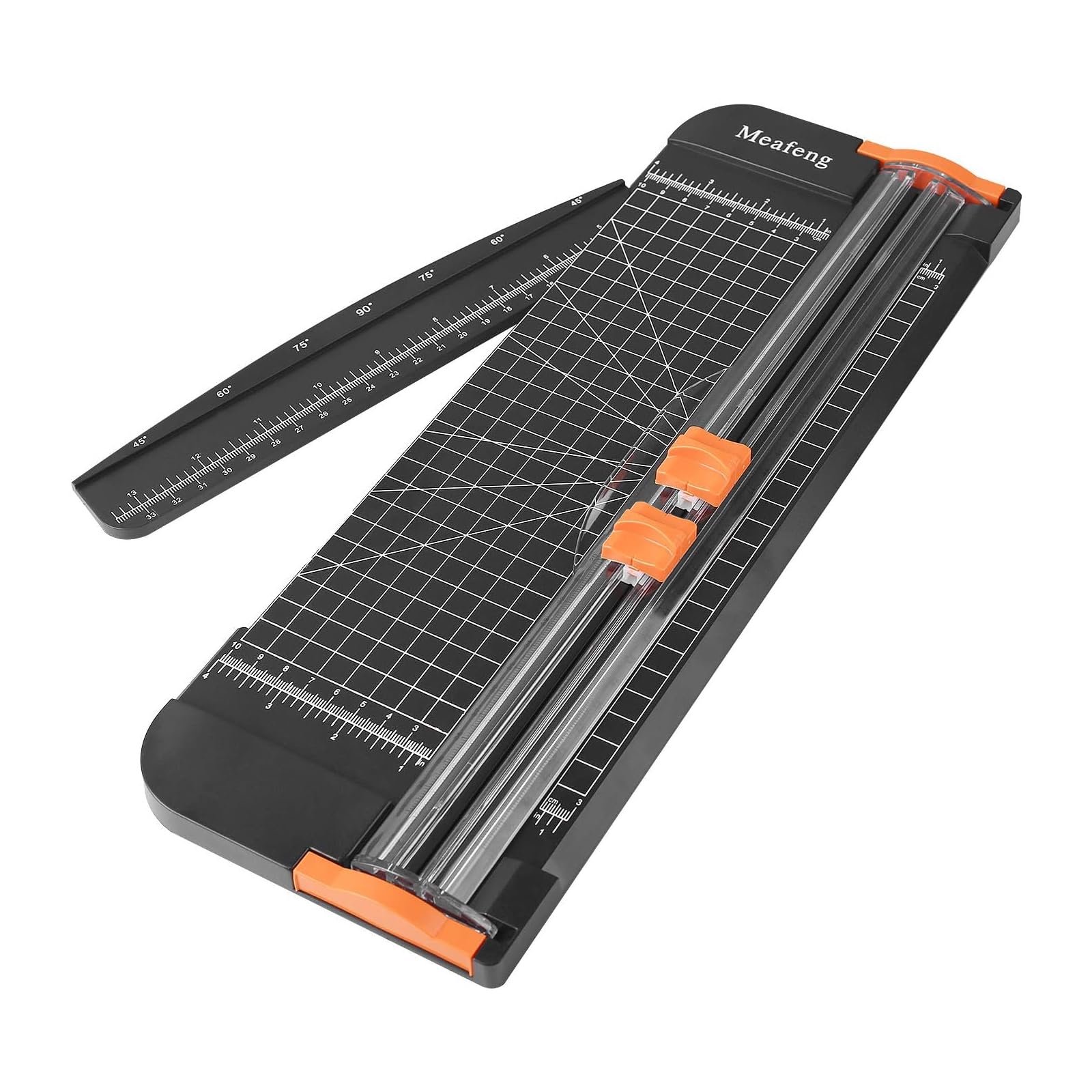 Meafeng A4 Paper Cutter, 12 inch Portable Paper Trimmer Scrapbooking Tool with Dual Blade & Side Ruler, Black