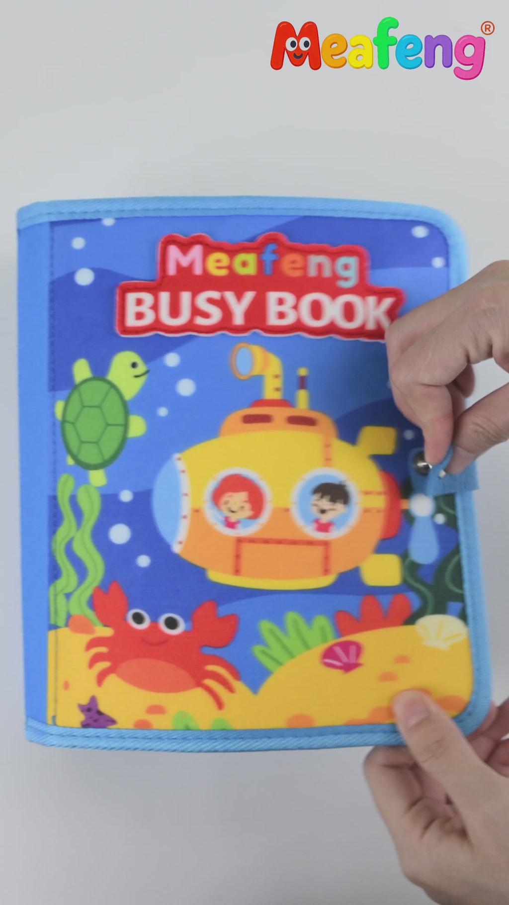 Meafeng Busy Board Toy from 1 2 3 Years, Sea Theme Quiet Book Toy from 2 Years, Activity Board for Travel Car Plane, Motor Skills Toy Children's Toy, Busy Book Gift Boys Girls