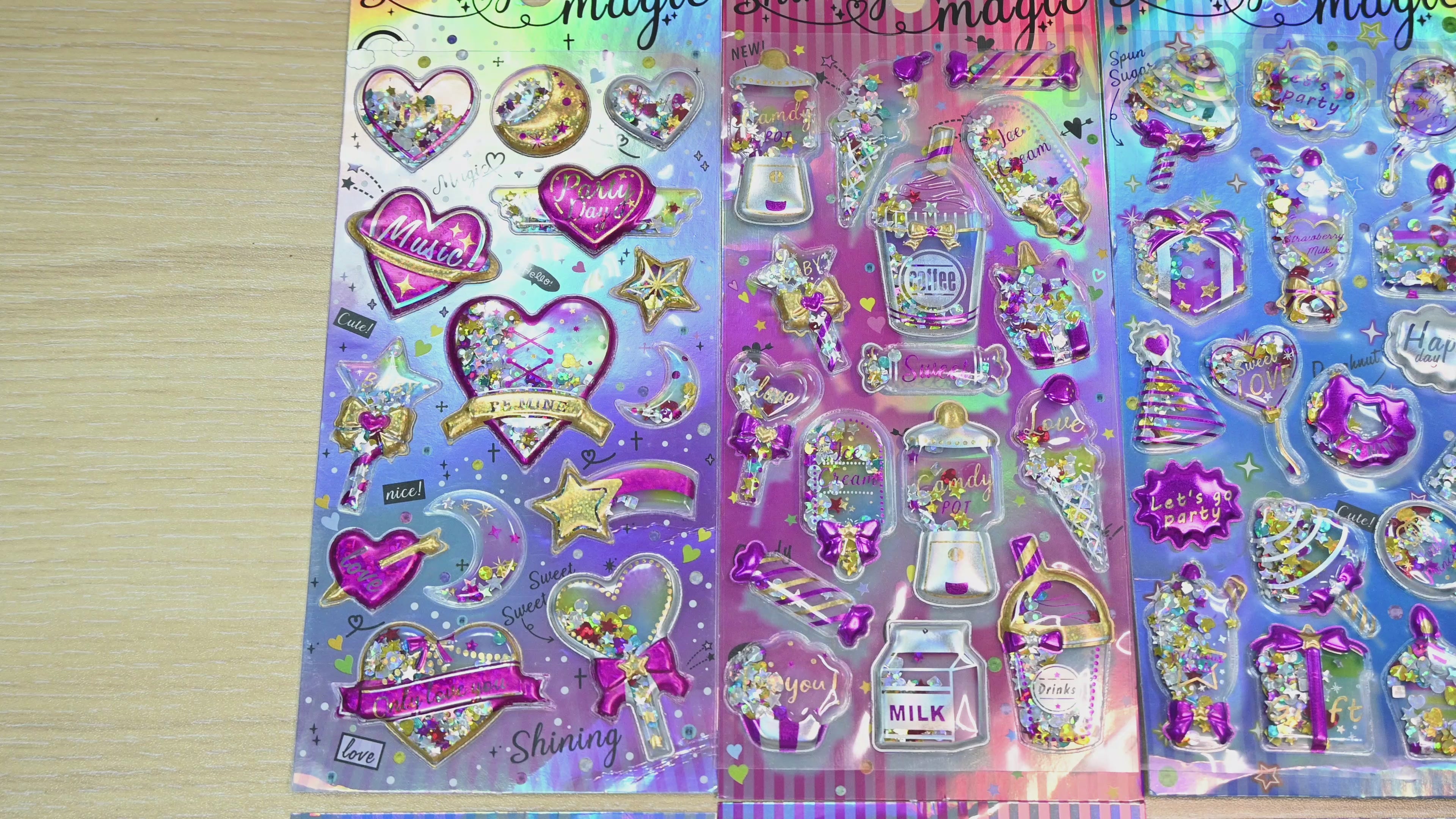 178 Shining Glitter 3D Stickers for Kids – 12 Puffy Sticker Sheets for Toddlers, Boys, Girls, Teachers, Rewards, Scrapbooking, Journals, Crafts & Party Favors